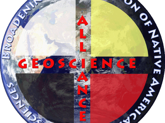 Logo for the Geoscience Alliance reads: Broadening Participation of Native Americans in the Geosciences