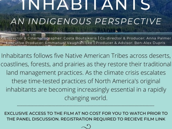 Flyer for Inhabitants: An Indigenous Perspective film screening.