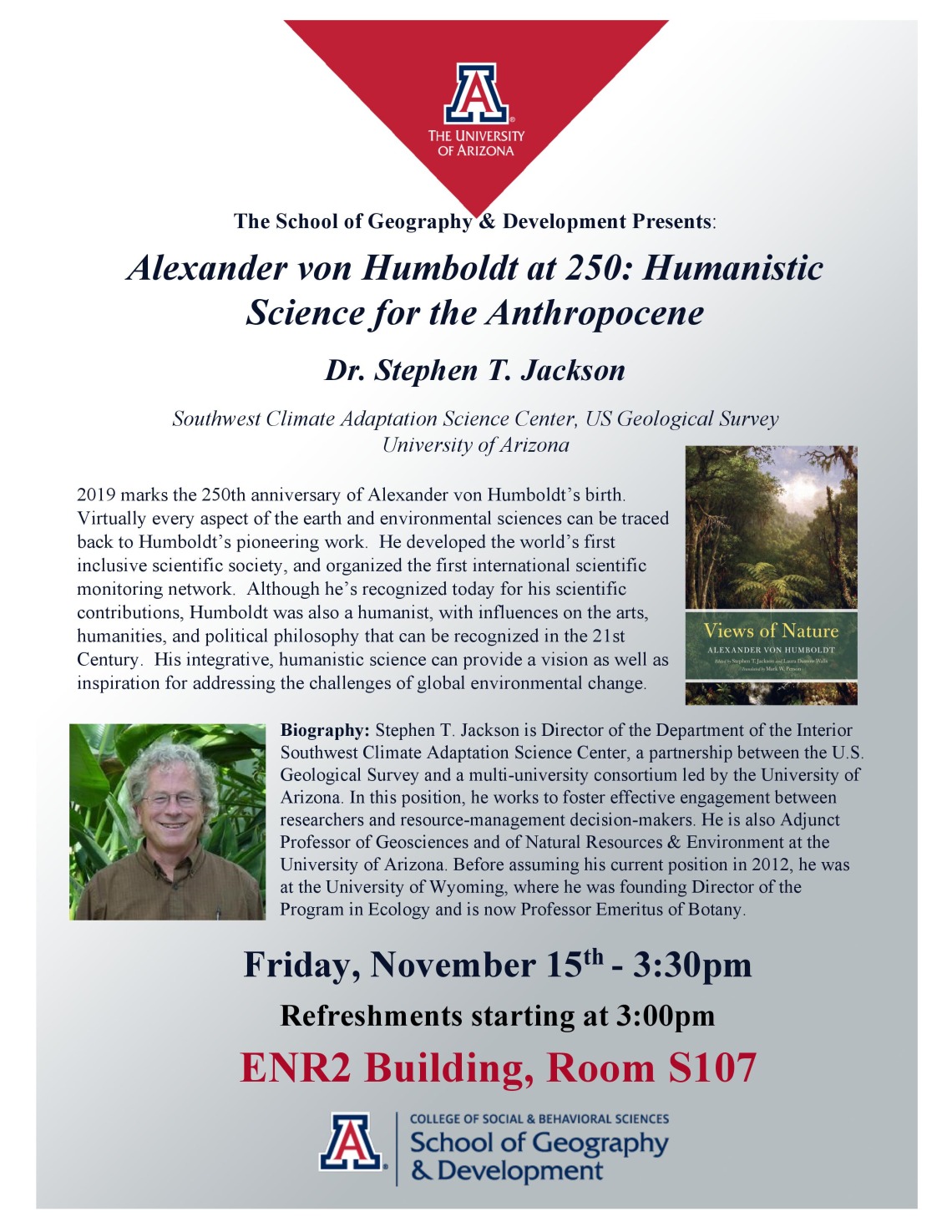 Flyer for Alexander von Humboldt at 250: Humanistic Science for the Anthropocene event.