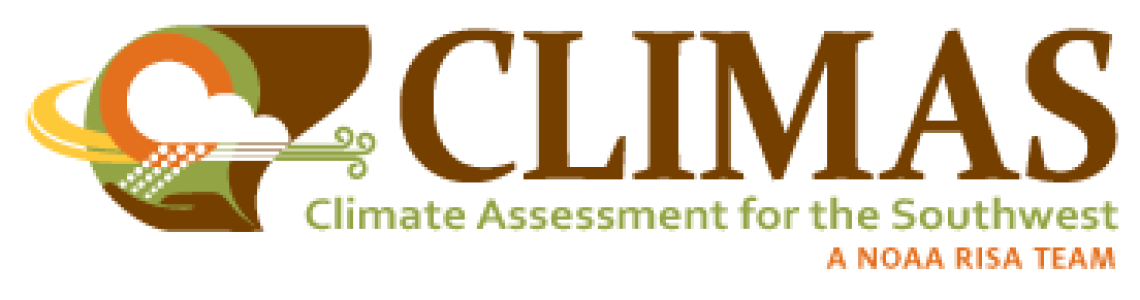 Logo for CLIMAS reads: Climate Assessment for the Southwest - A NOAA RISA Team