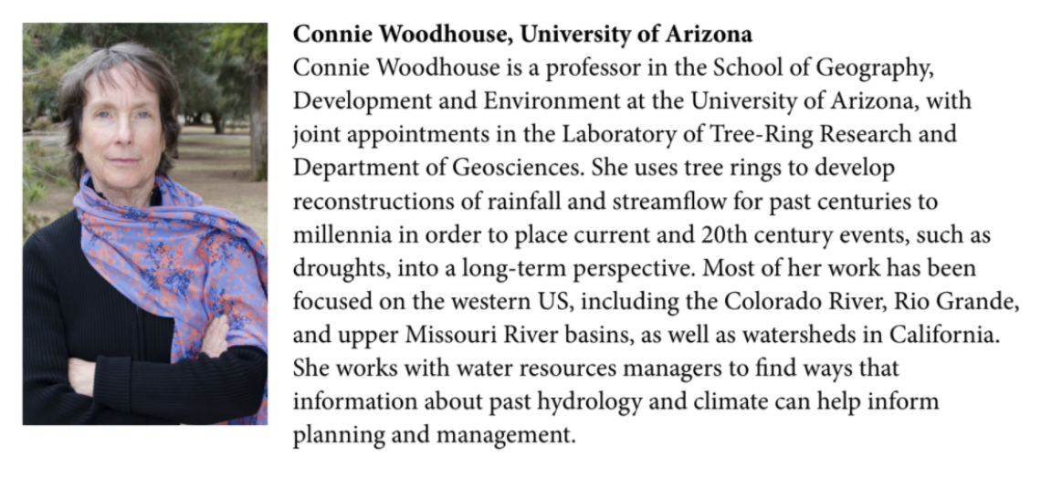 Bio for Connie Woodhouse next to a headshot