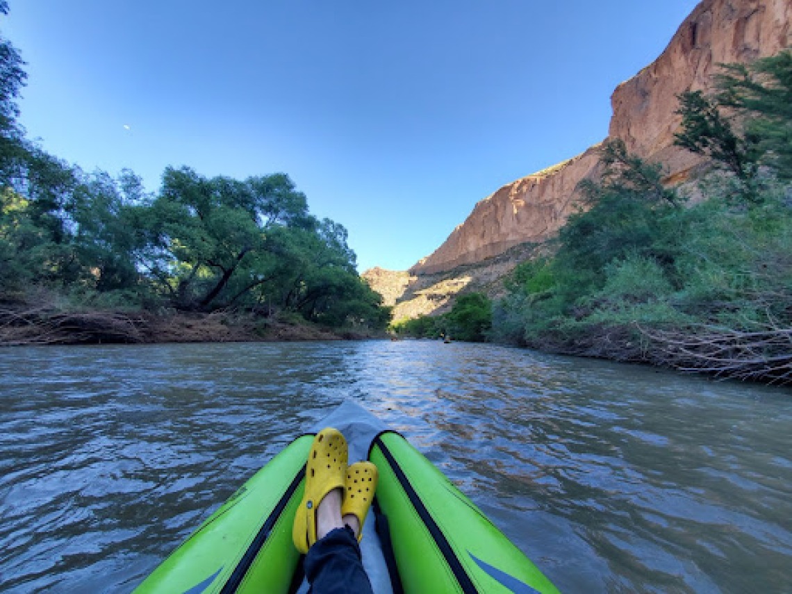View of river and canyon from kayak 
