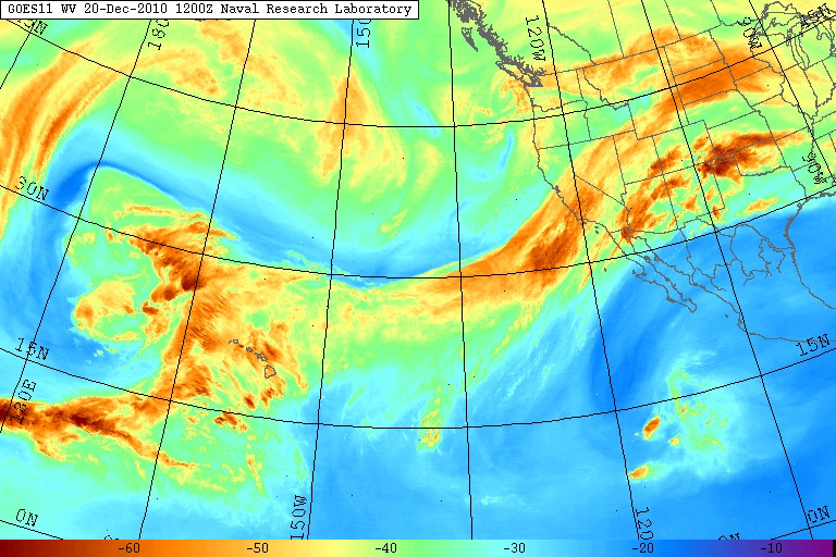 Graph showing the atmospheric river over California.