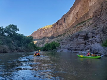 View of river and canyon from kayak 